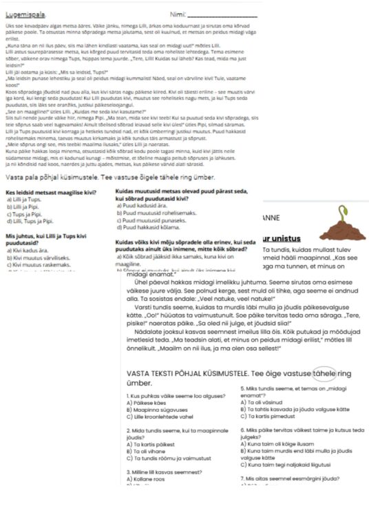 Lugemistekstid 1.klass 5tk