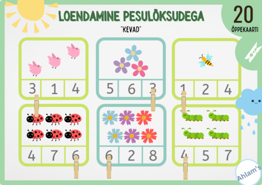 Loendamine pesulõksudega - "Kevad"