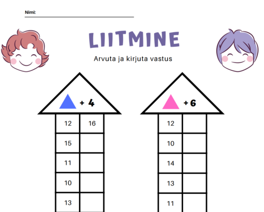 Üleminekuga liitmine ja lahutamine
