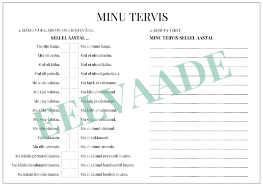 "TERVIS - töölehtede komplekt (14 lk) - Image 9