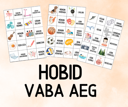 "HOBID/VABA AEG - väikesed pildi- ja lausekaardid 30 tk"