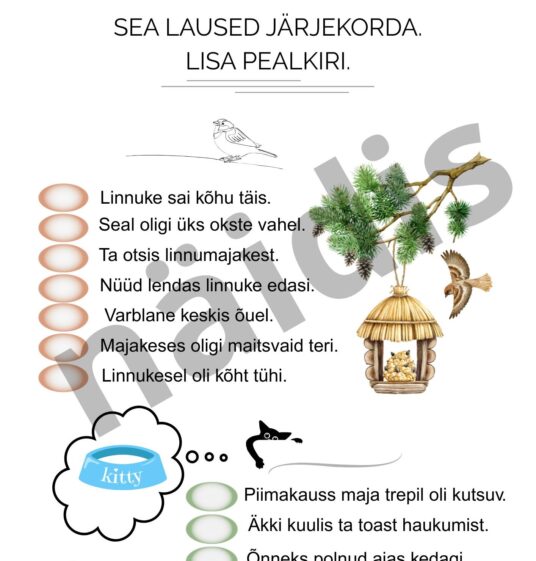 Lausete järjekord jutukeses.