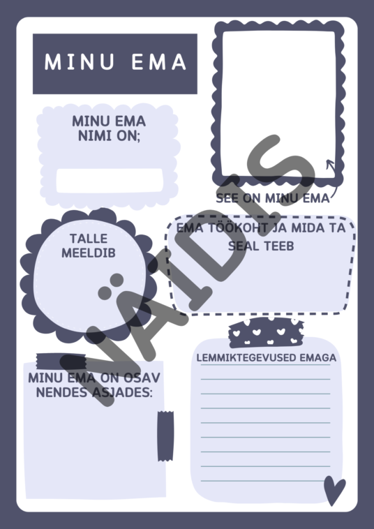 Tööleht Minu ema