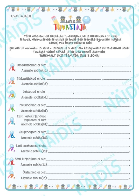 TEADMISTEJAHT “TAIPLIK TUVASTAJA”