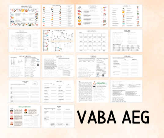 "VABA AEG / HOBID - töölehtede komplekt"