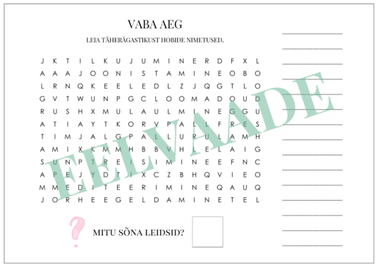 "VABA AEG / HOBID - töölehtede komplekt" - Image 9