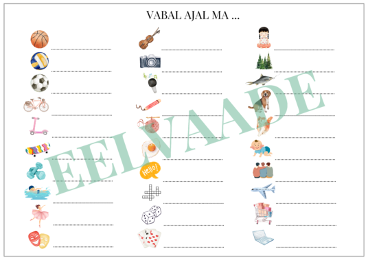 "VABA AEG / HOBID - töölehtede komplekt" - Image 4