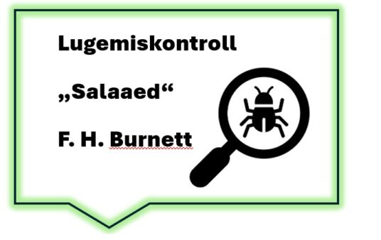 Lugemiskontroll "Salaaed" F.H. Burnett