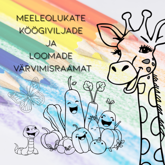 Meeleolukate köögiviljade ja loomade värvimisraamat