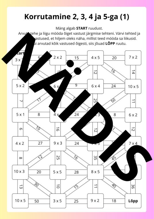 Arvuta ja värvi: korrutamine arvudega 2-5. - Image 2