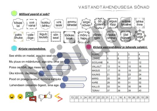 Vastandtähendusega sõnad