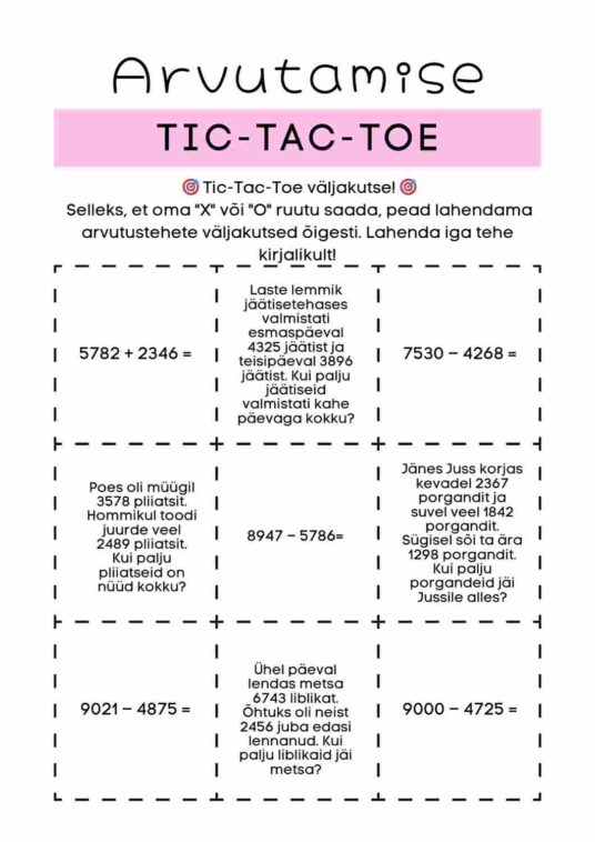 Arvutamise Tic-Tac-Toe