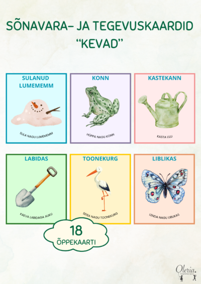 Sõnavara- ja tegevuskaardid "KEVAD"