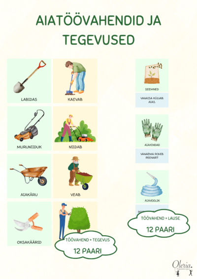 Aiatöövahendid ja tegevused