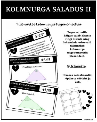 Kolmnurga Saladus II - Täisnurkse kolmnurga trigonomeetria