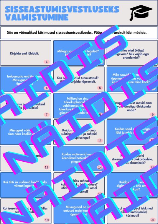 Gümnaasiumi sisseastumisvestluseks valmistumine