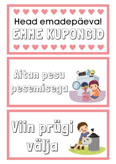 Kupongid emadepäevaks