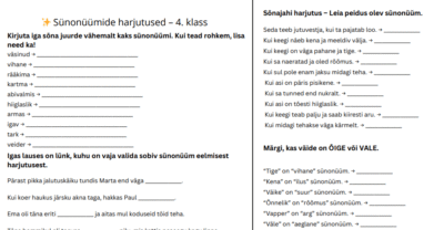 Sünonüümid 4.klass