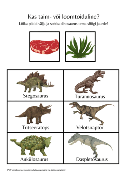 Dinosauruste toitumisviisid