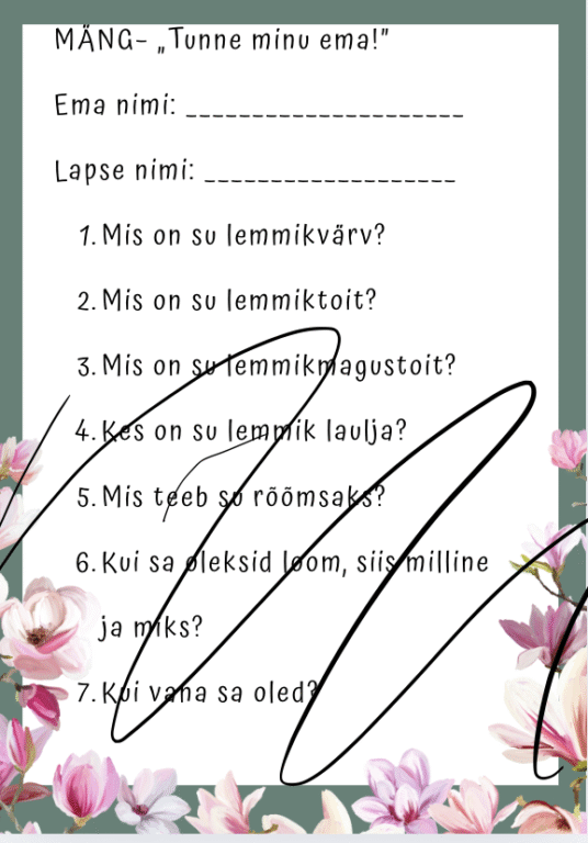 Emadepäeva mäng "Tunne oma ema" - Image 2