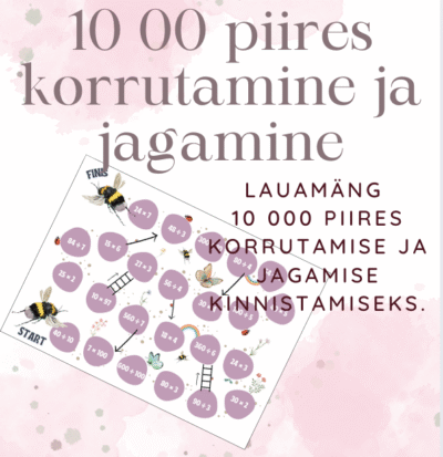 10 000 piires korrutamise ja jagamise lauamäng