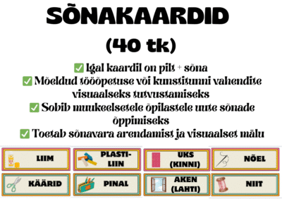 Sõnakaardid - kool, tööõpetus, kunst