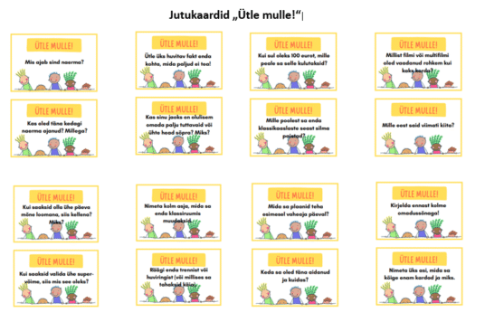 Jutukaardid "Ütle mulle!" ( 48 kaarti küsimustega)