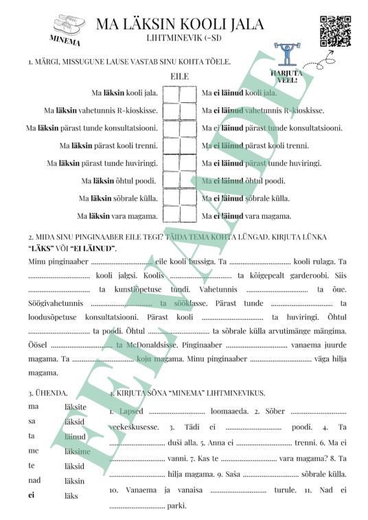 "Minema" pööramine lihtminevikus