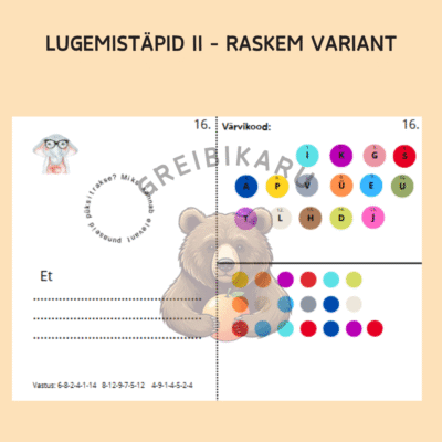 Lugemistäpid II (raskem variant)