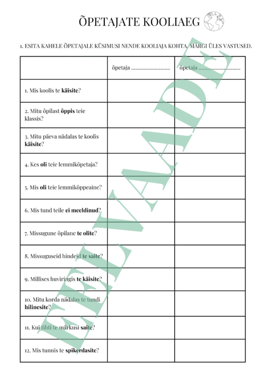 -SI- JA -I-MINEVIK (LIHTMINEVIK) - TÖÖLEHTEDE KOMPLEKT - Image 17