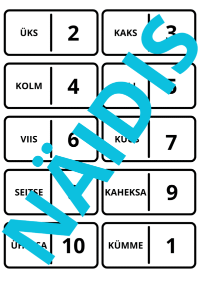 Numbrite ja arvude doomino (1-10ni)