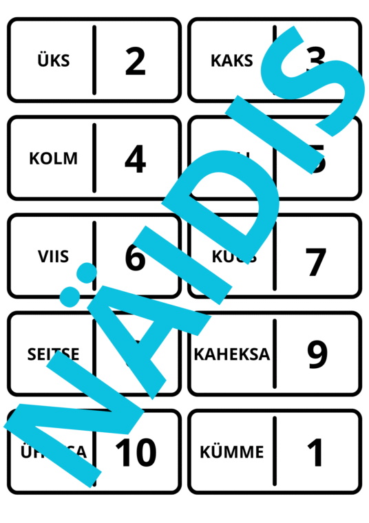 Numbrite ja arvude doomino (1-10ni)