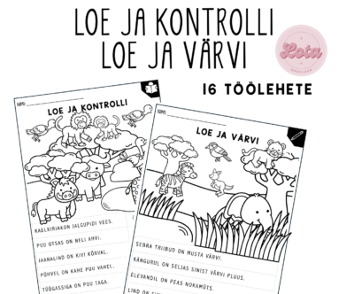 Loe ja kontrolli / Loe ja värvi" töölehtede komplekt