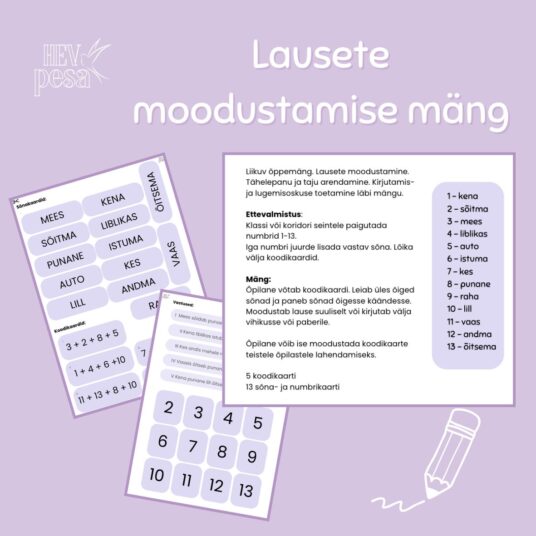 Lausete moodustamise mäng