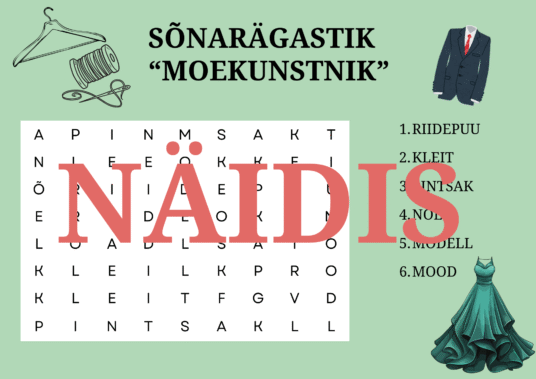 Sõnarägastik "Moekunstnik"