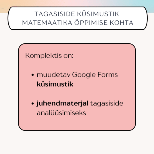 Tagasiside küsimustik matemaatika õppimise kohta - Image 2