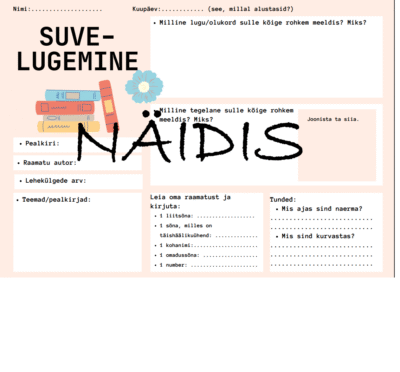 Suvelugemise tööleht