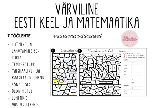 Värviline matemaatika ja eesti keel 2.–4. klassile