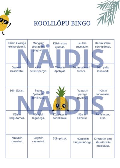 Koolilõpu bingo