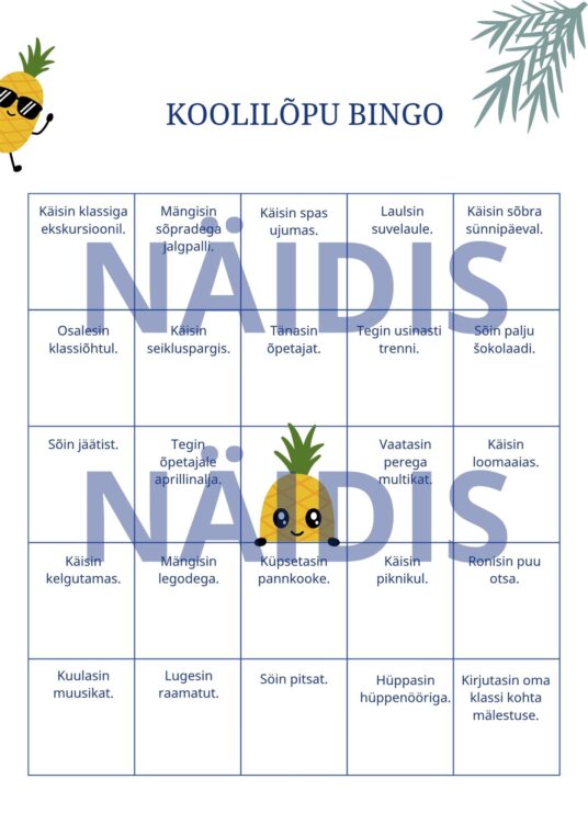 Koolilõpu bingo