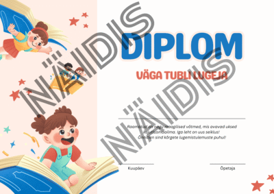 Väga tubli lugeja diplom