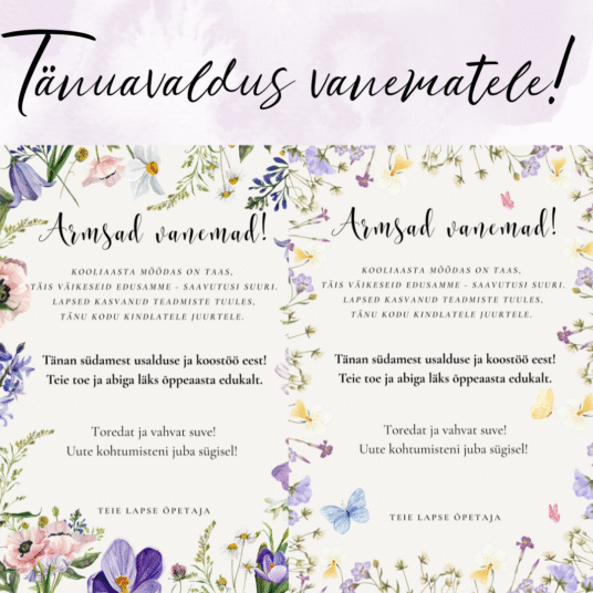 Tänuavaldus vanematele