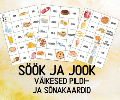 "Söök ja jook - väikesed pildi- ja sõnakaardid (30 tk)