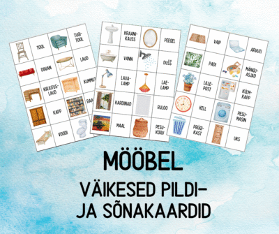 "Mööbel ja muud asjad kodus - väikesed sõna- ja pildikaardid (30 tk)"