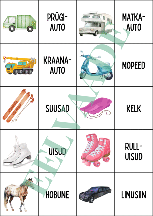 "Sõidukid - väikesed pildi- ja sõnakaardid (30 tk)" - Image 3