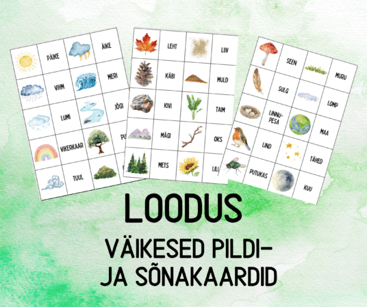 "Loodus - väikesed pildi- ja sõnakaardid (30 tk)"