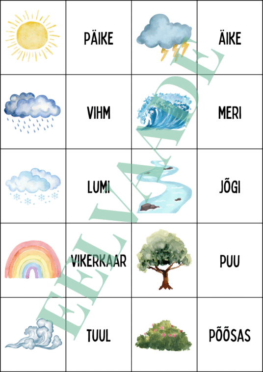 "Loodus - väikesed pildi- ja sõnakaardid (30 tk)" - Image 2