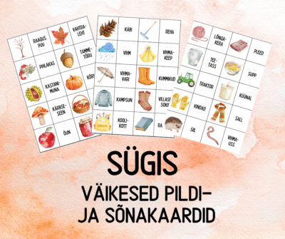 "Sügis - väikesed pildi- ja sõnakaardid (30 tk)"