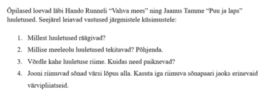 Luuletuste analüüs