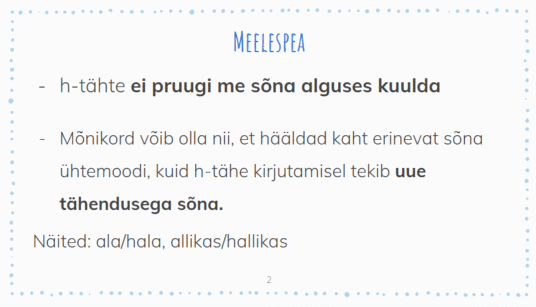 H-täht sõna alguses